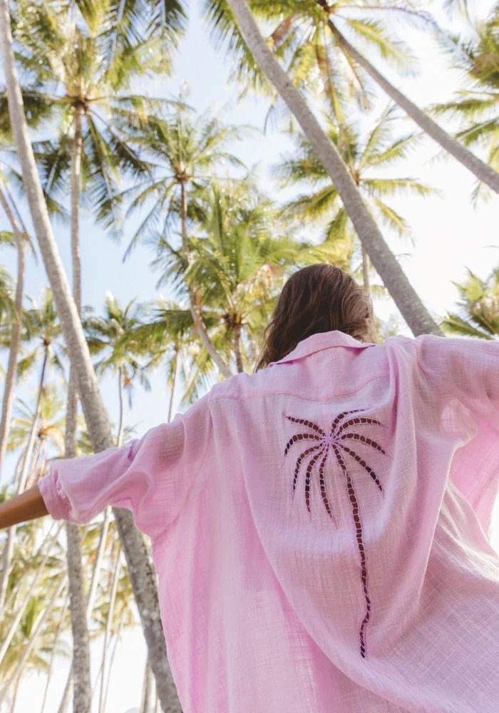 Palms Shirt Dress ~ Orchid