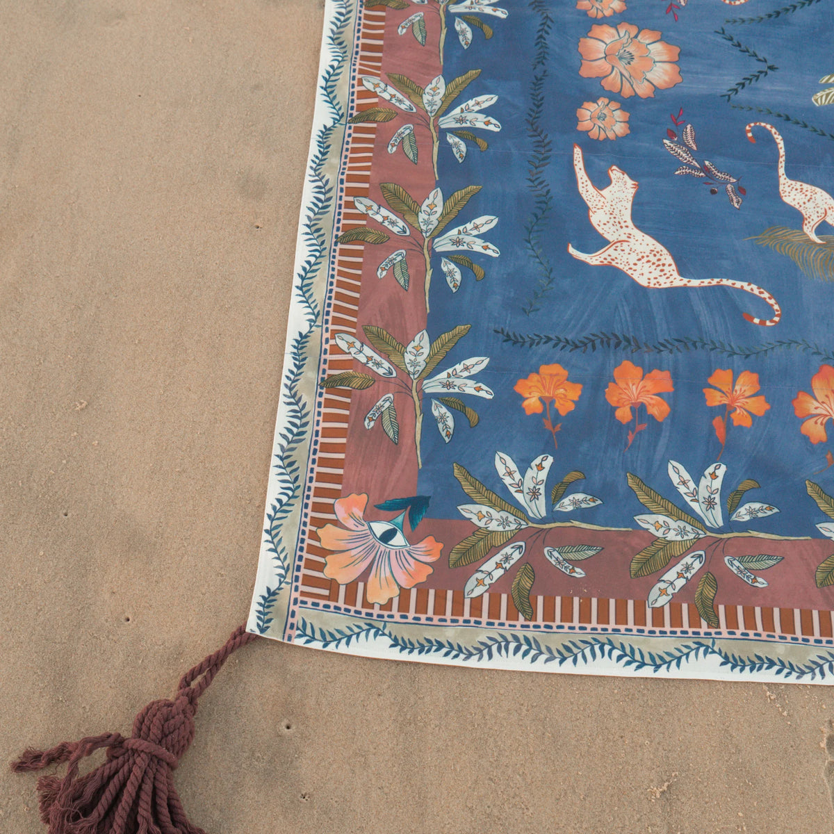 Eye of the Jungle Picnic Rug - Lagoon