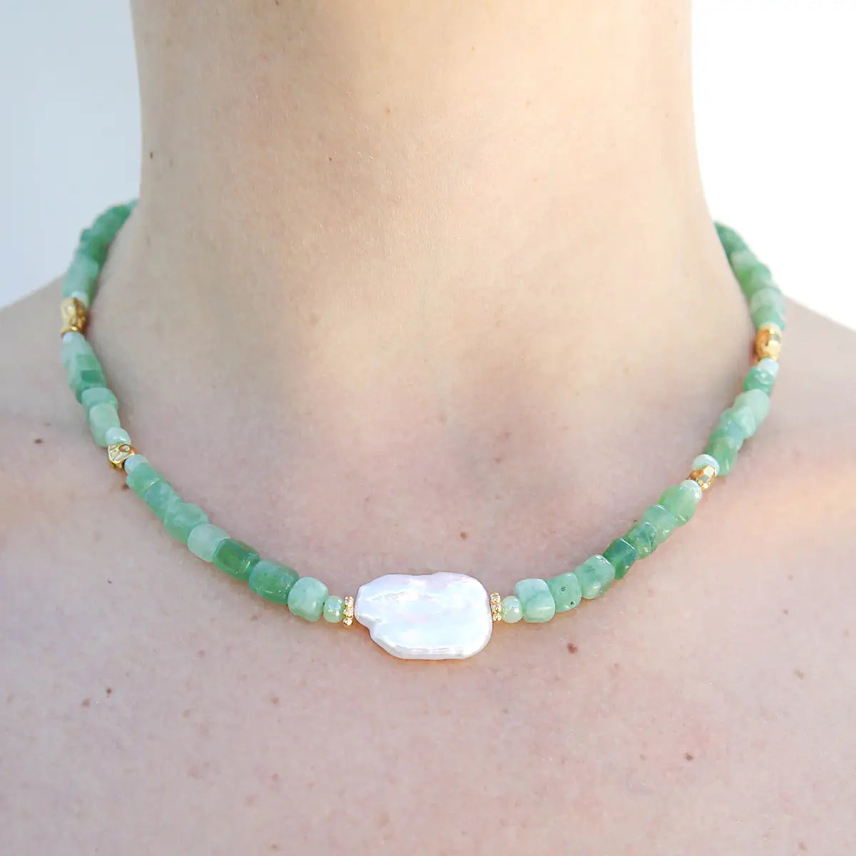 Sage Pearl Necklace