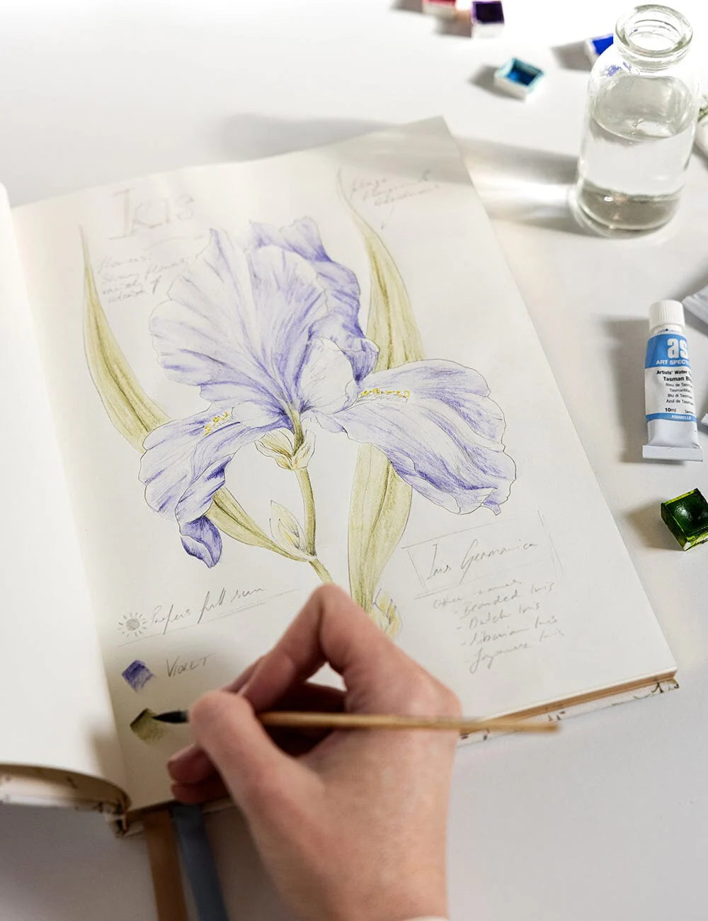 A4 Linen Bound Art Sketch Journal - Wax Flower