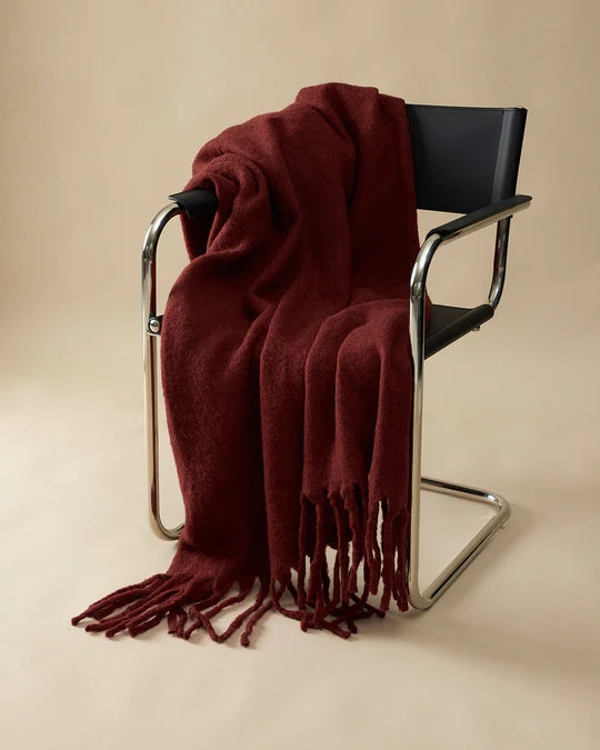 Merino Alpaca Throw - Merlot
