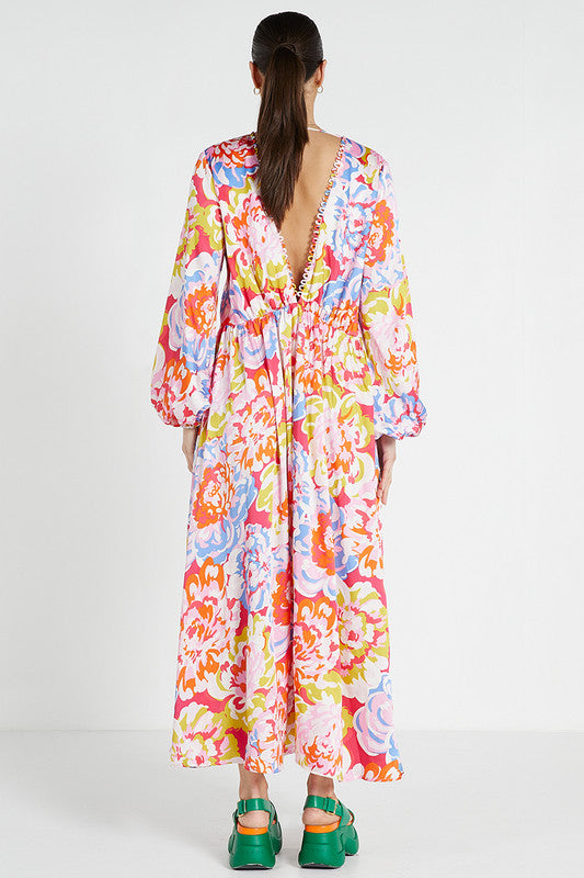 Backless V Maxi Dress