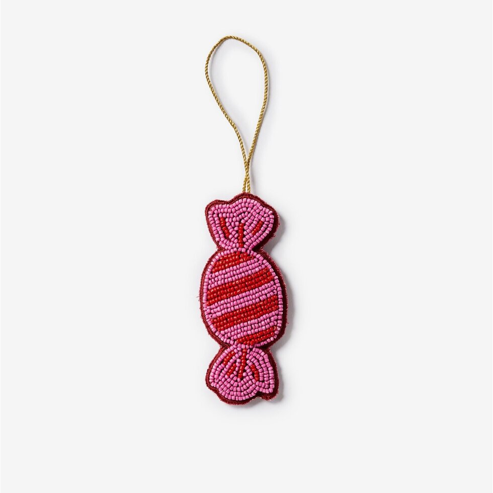 Bon Bon Pink Beaded Christmas Decoration