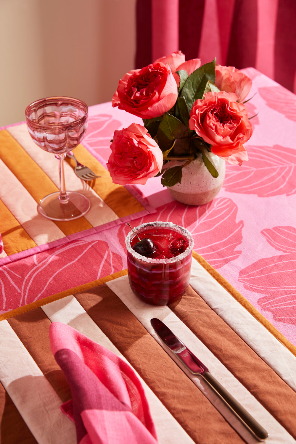 Stripe Brown Placemats - Set of 4