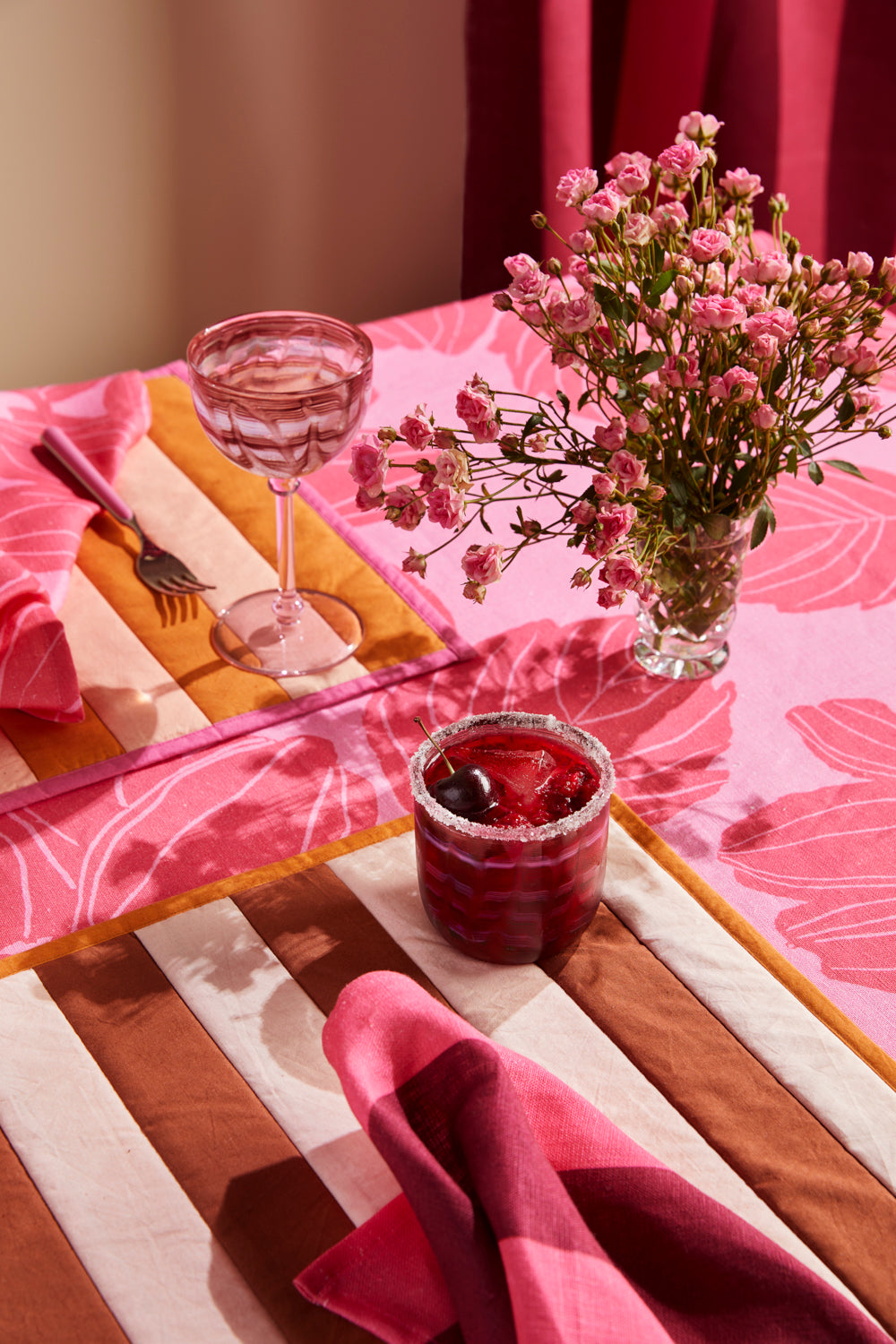 Stripe Brown Placemats - Set of 4