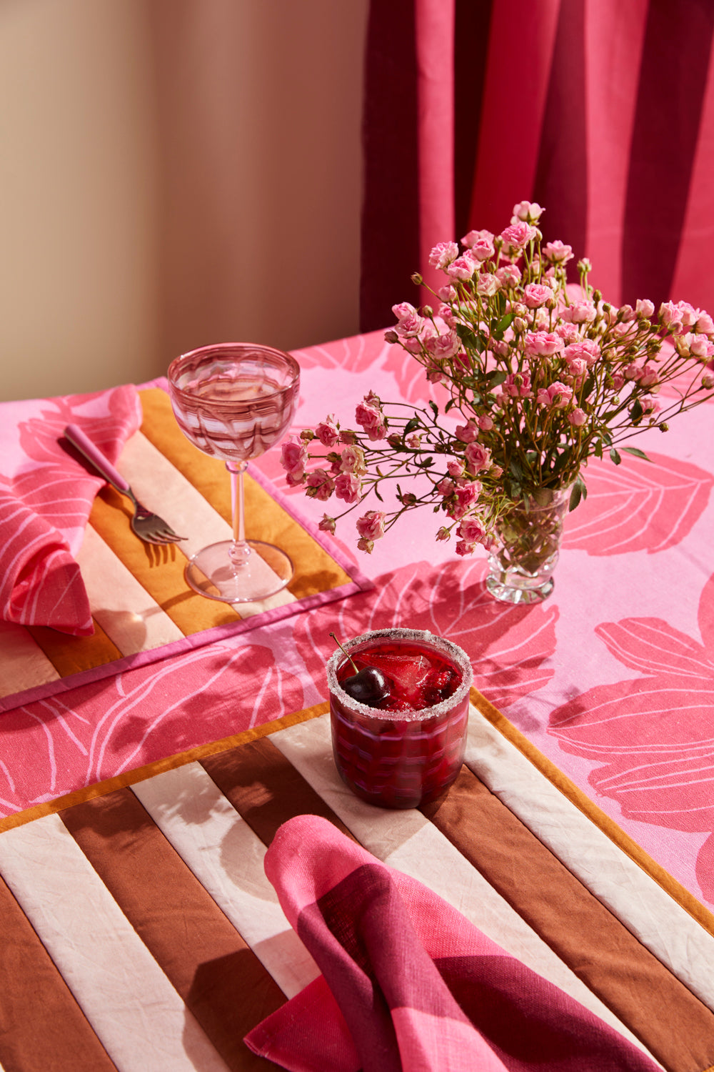 Stripe Brown Placemats - Set of 4