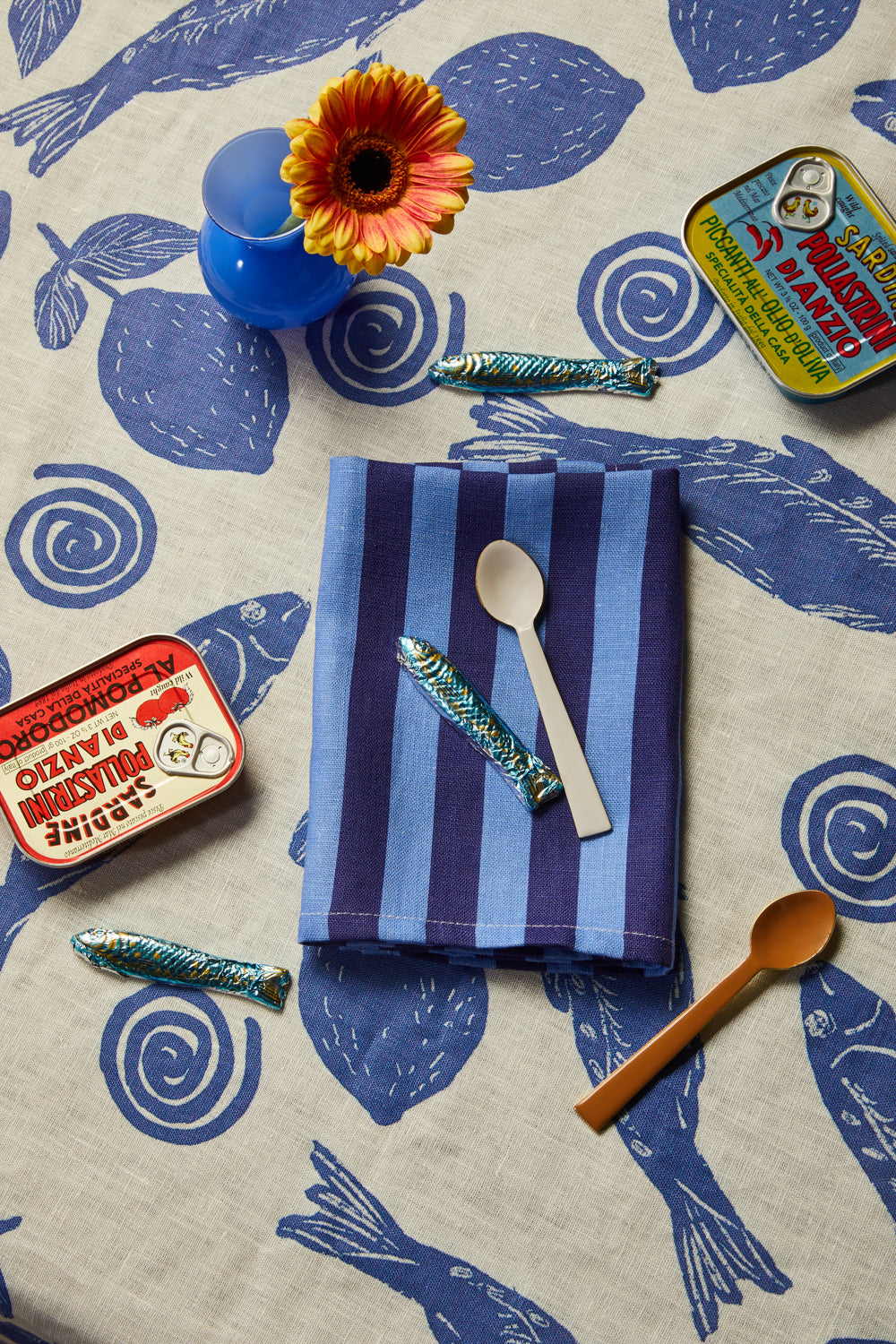 Sardines Blue Tablecloth