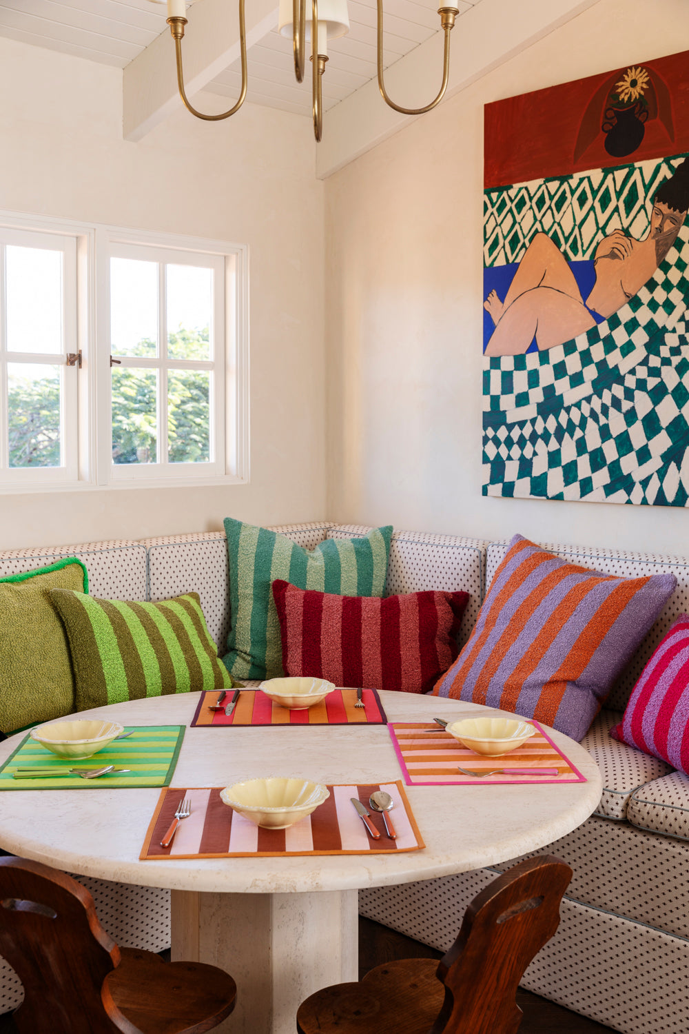 Stripe Brown Placemats - Set of 4