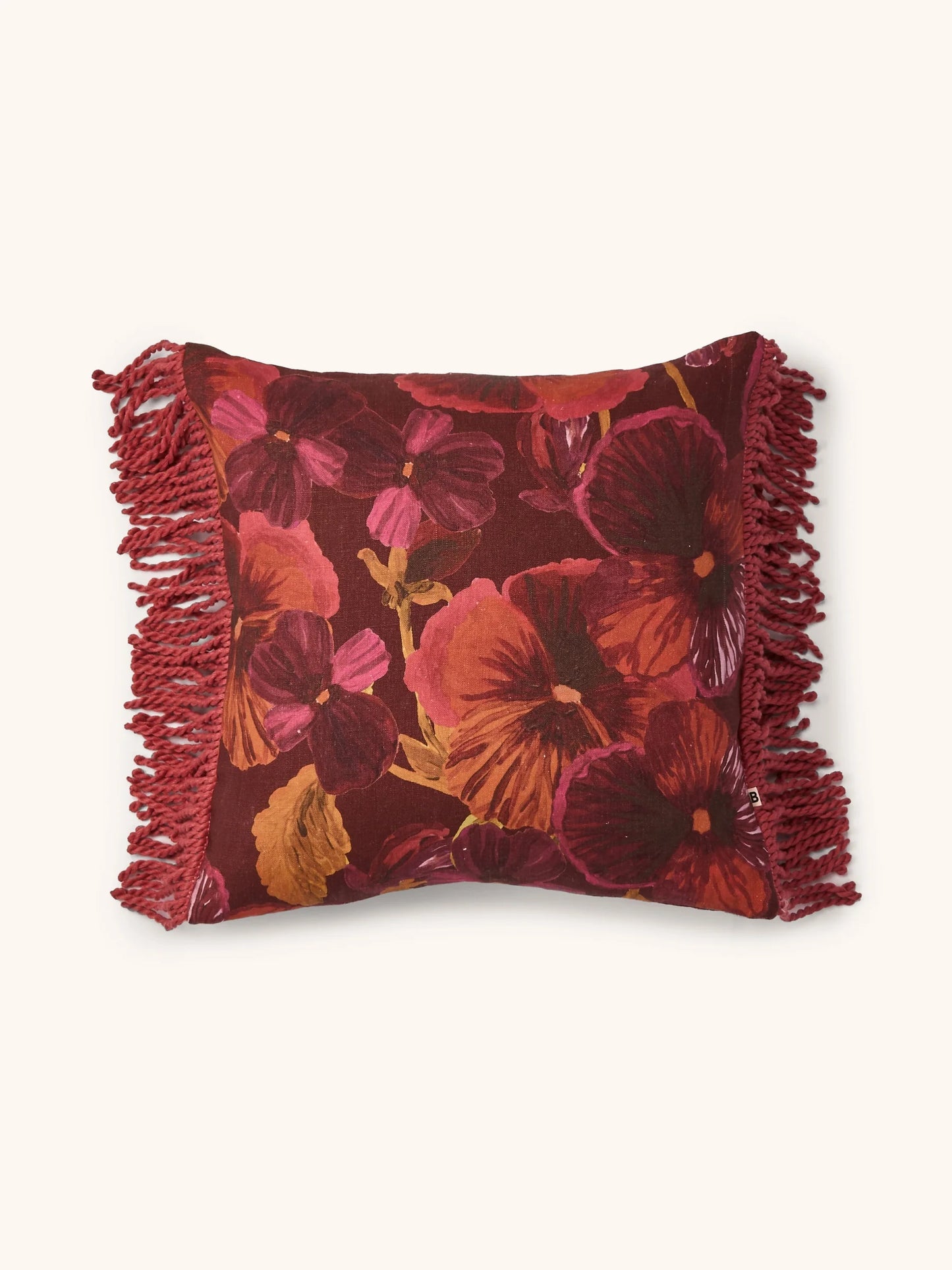 Wild Pansy Dark Cerise 50cm Cushion