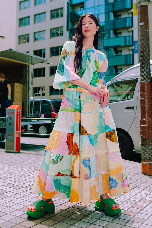 Ruffle Neck Maxi Dress - No Sun No Flowers