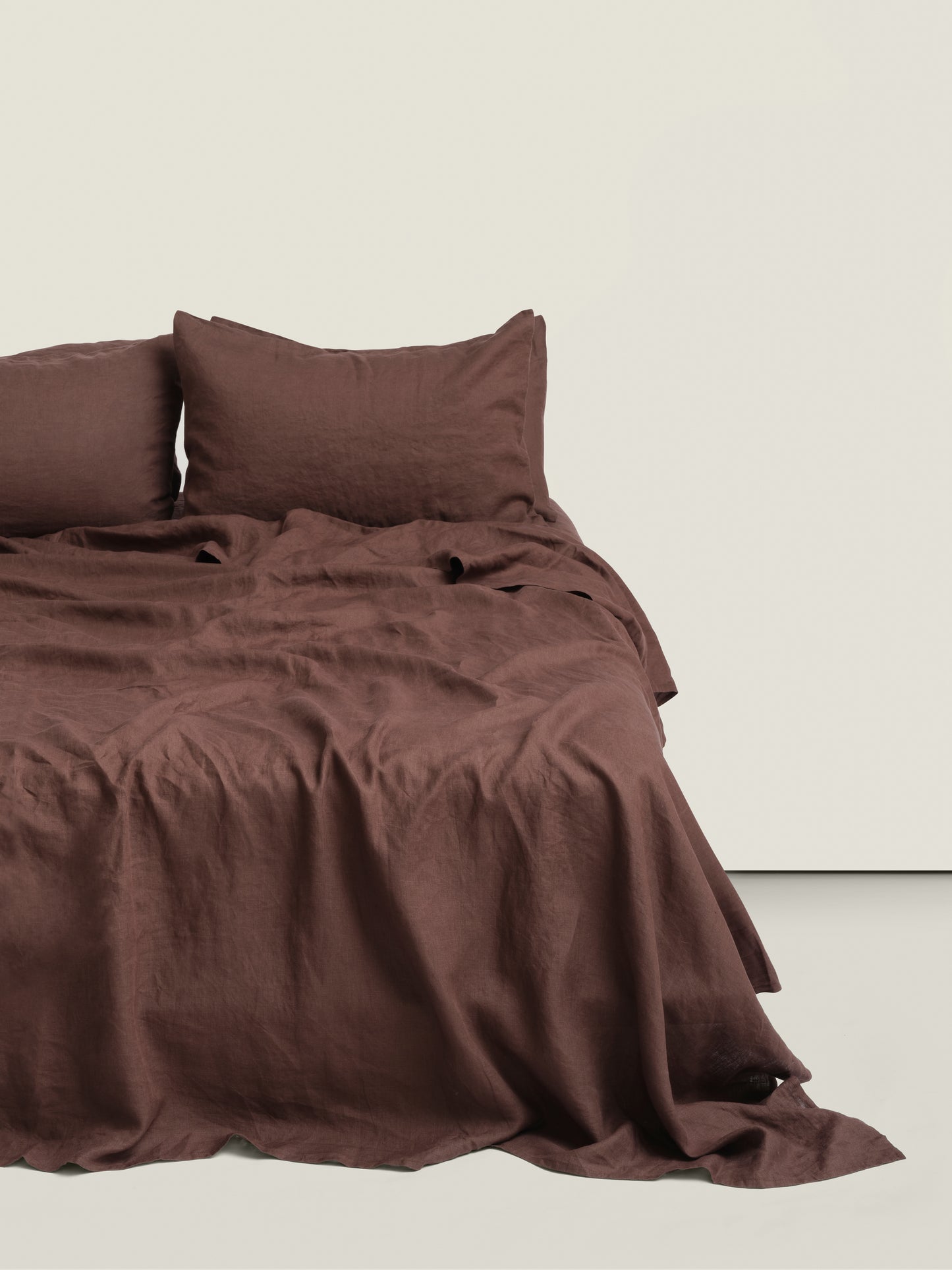 100% Linen Flat Sheet ~ Chocolate
