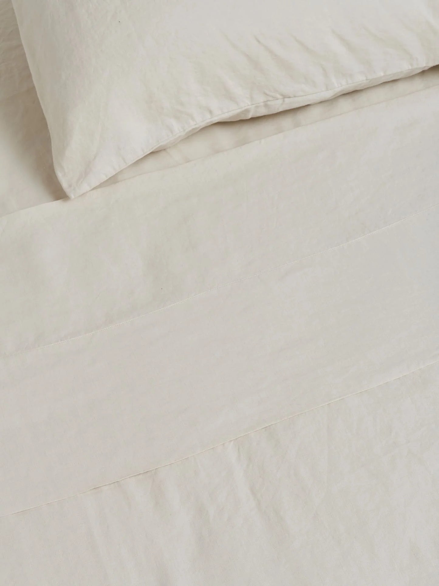100% Linen Flat Sheet ~ Cream