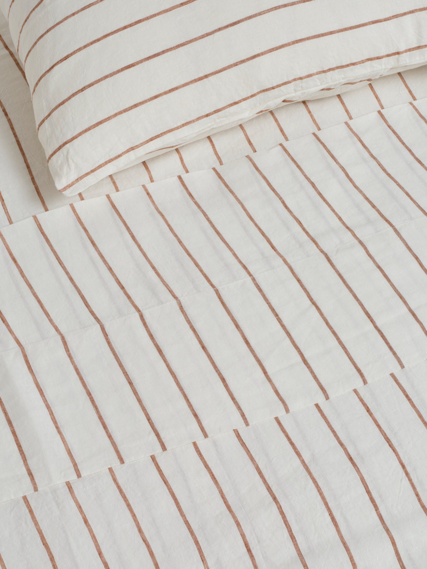 100% Linen Duvet Cover Tobacco Stripe