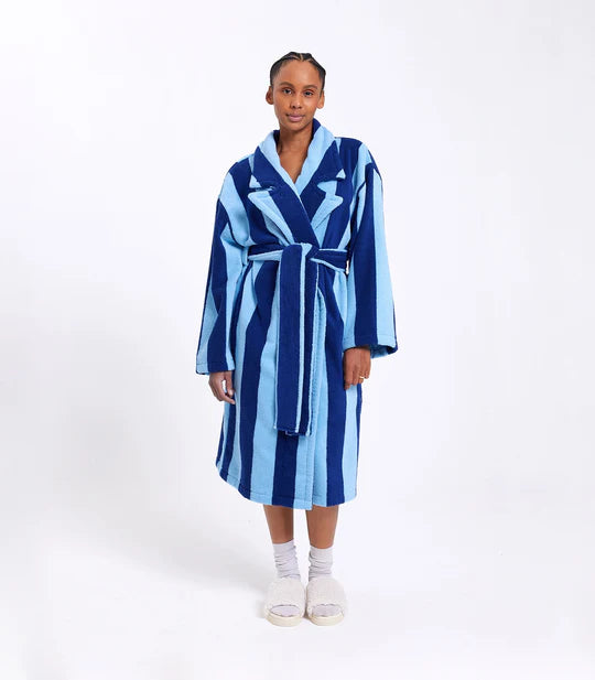 Blueberry Stripe Terry Robe