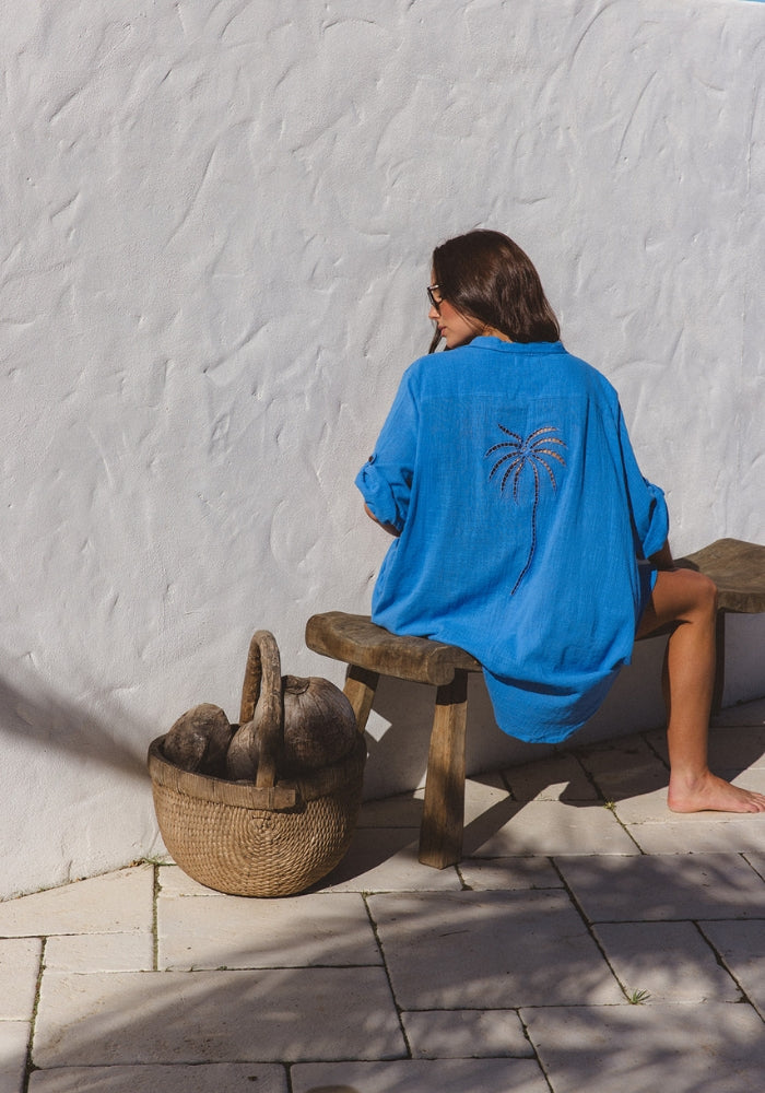 Palm Shirt Dress ~ Oceano