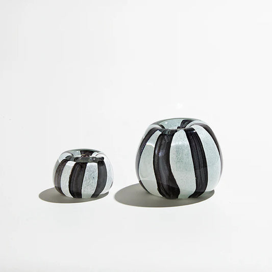 Candy Candle Holder Small Black/White