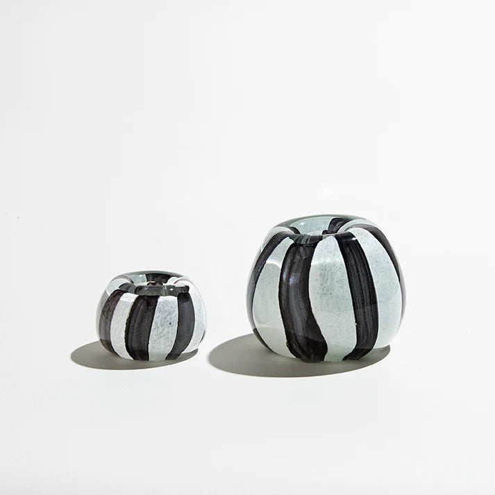 Candy Candle Holder Small Black/White