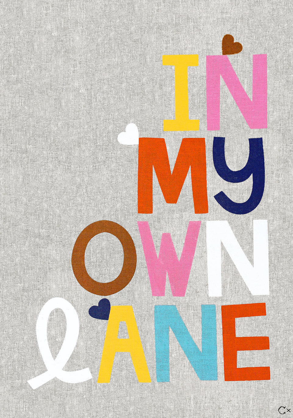 In My Own Lane Linen Art Print