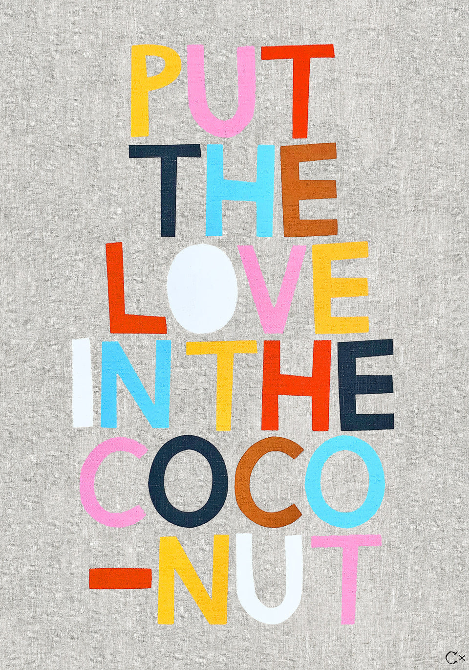 Love in the Coconut Linen Art Print