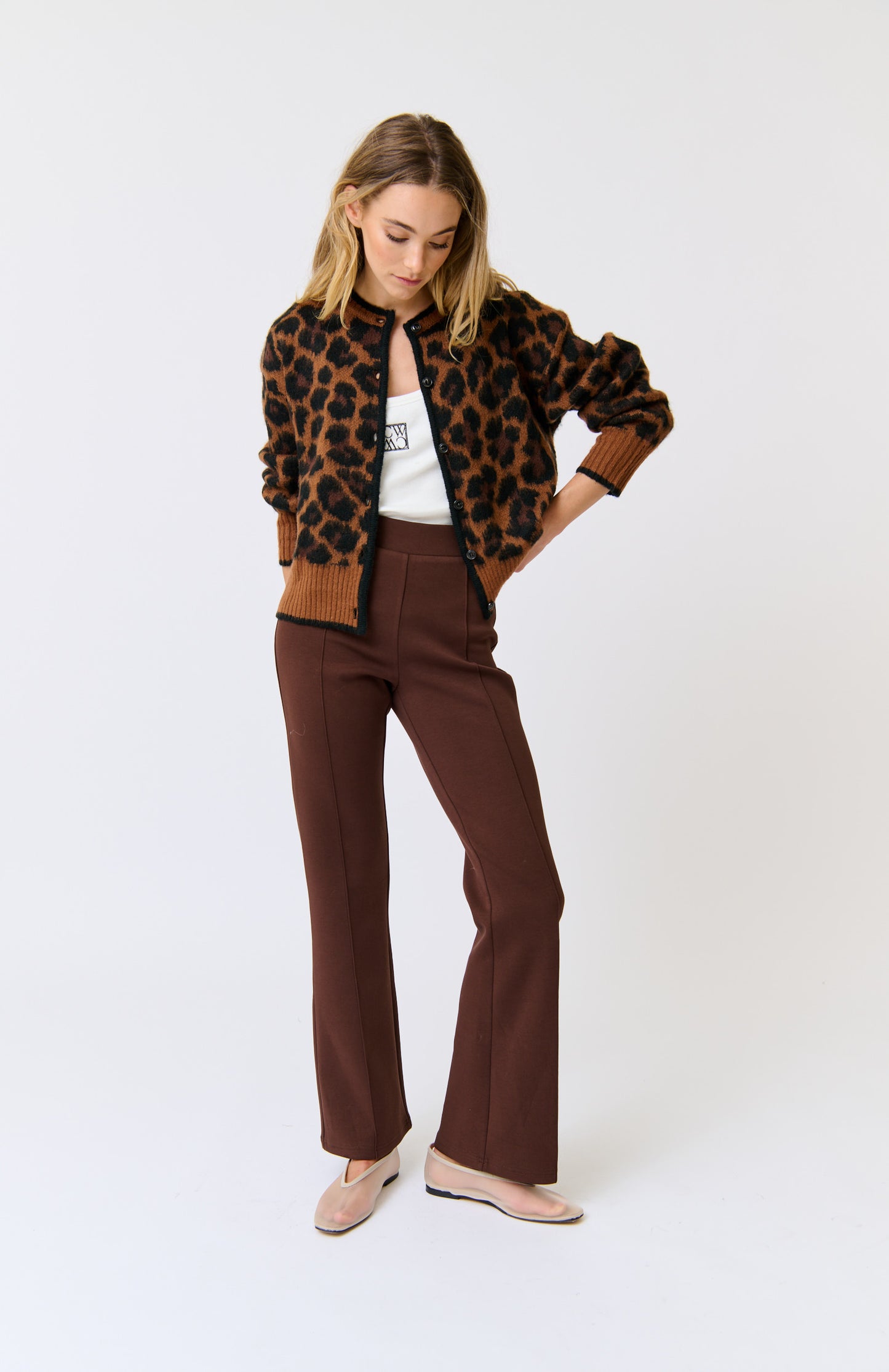 Leah Knit Cardi Coco Leopard
