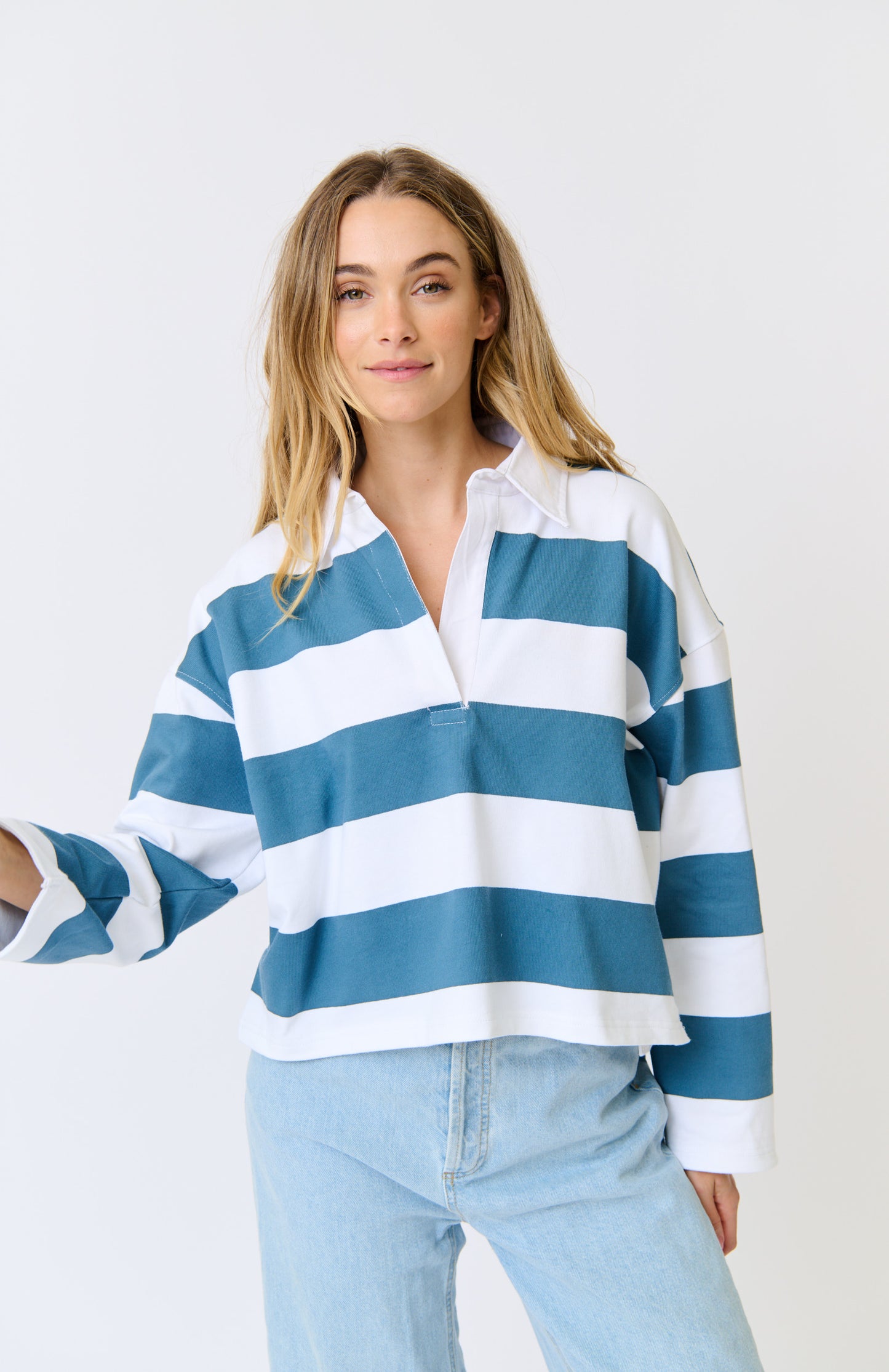Lily Rugby Shirt - Pacific Stripe