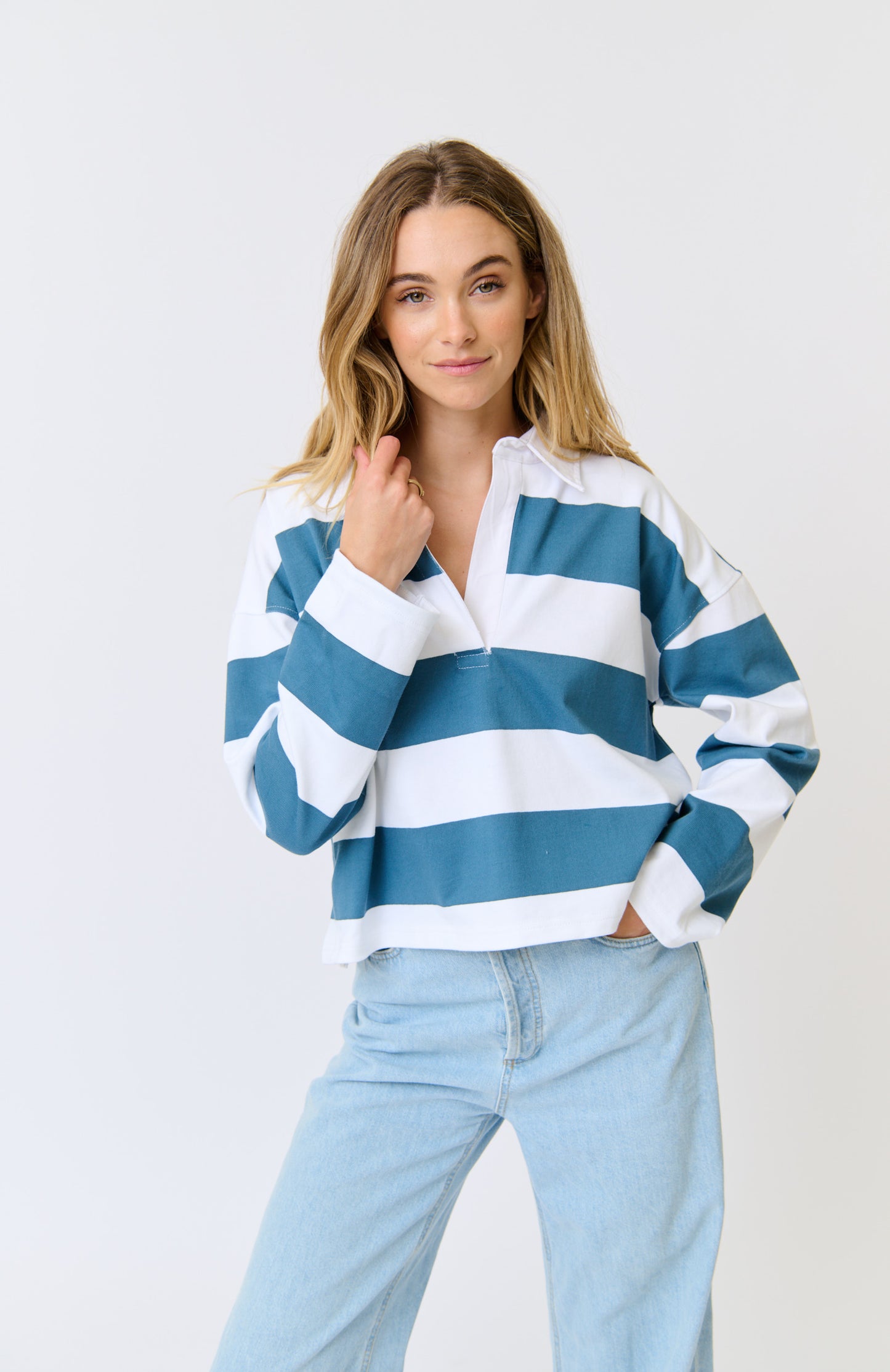 Lily Rugby Shirt - Pacific Stripe