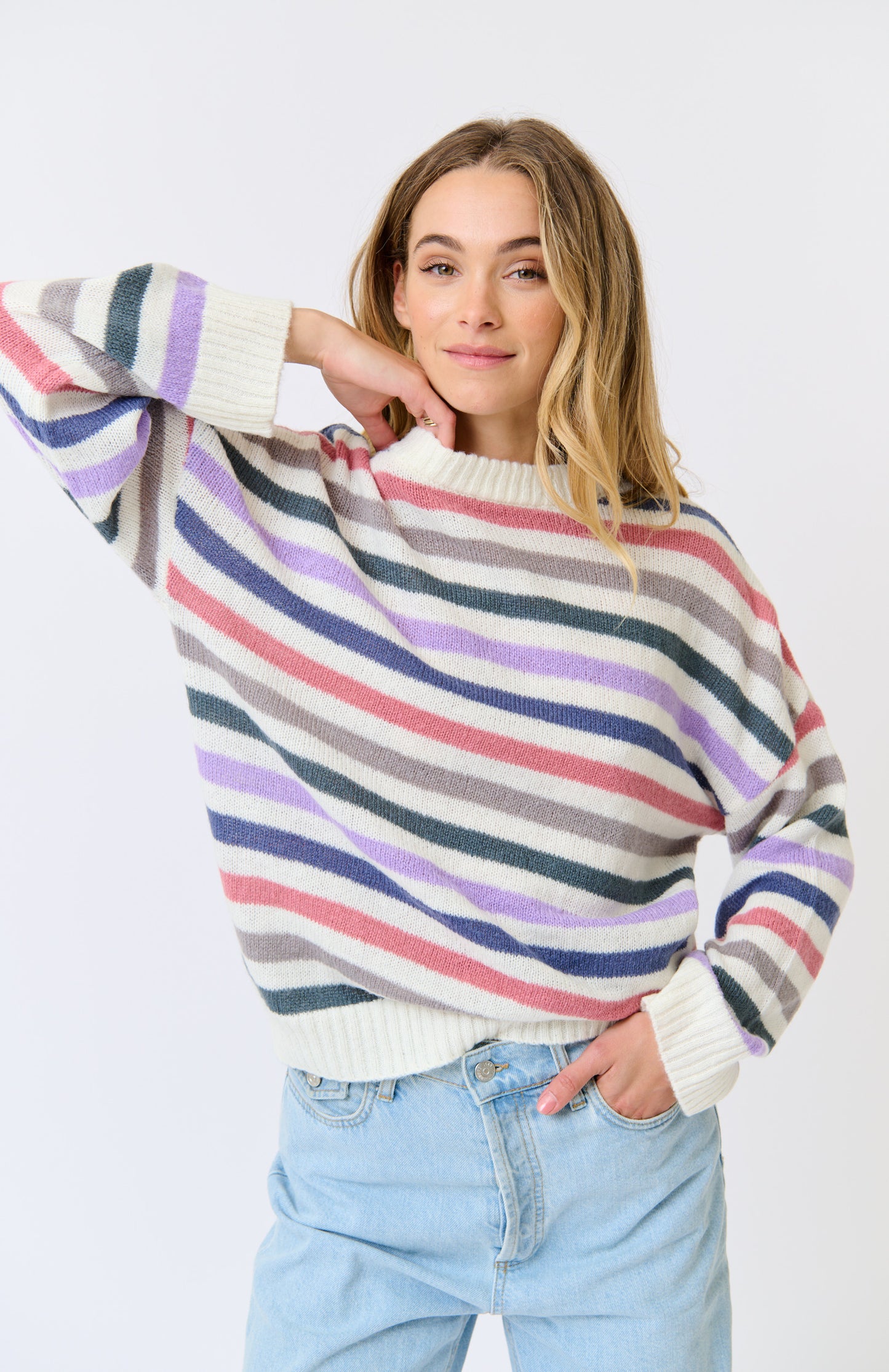 Lola Stripe Knit - Rainbow Mist