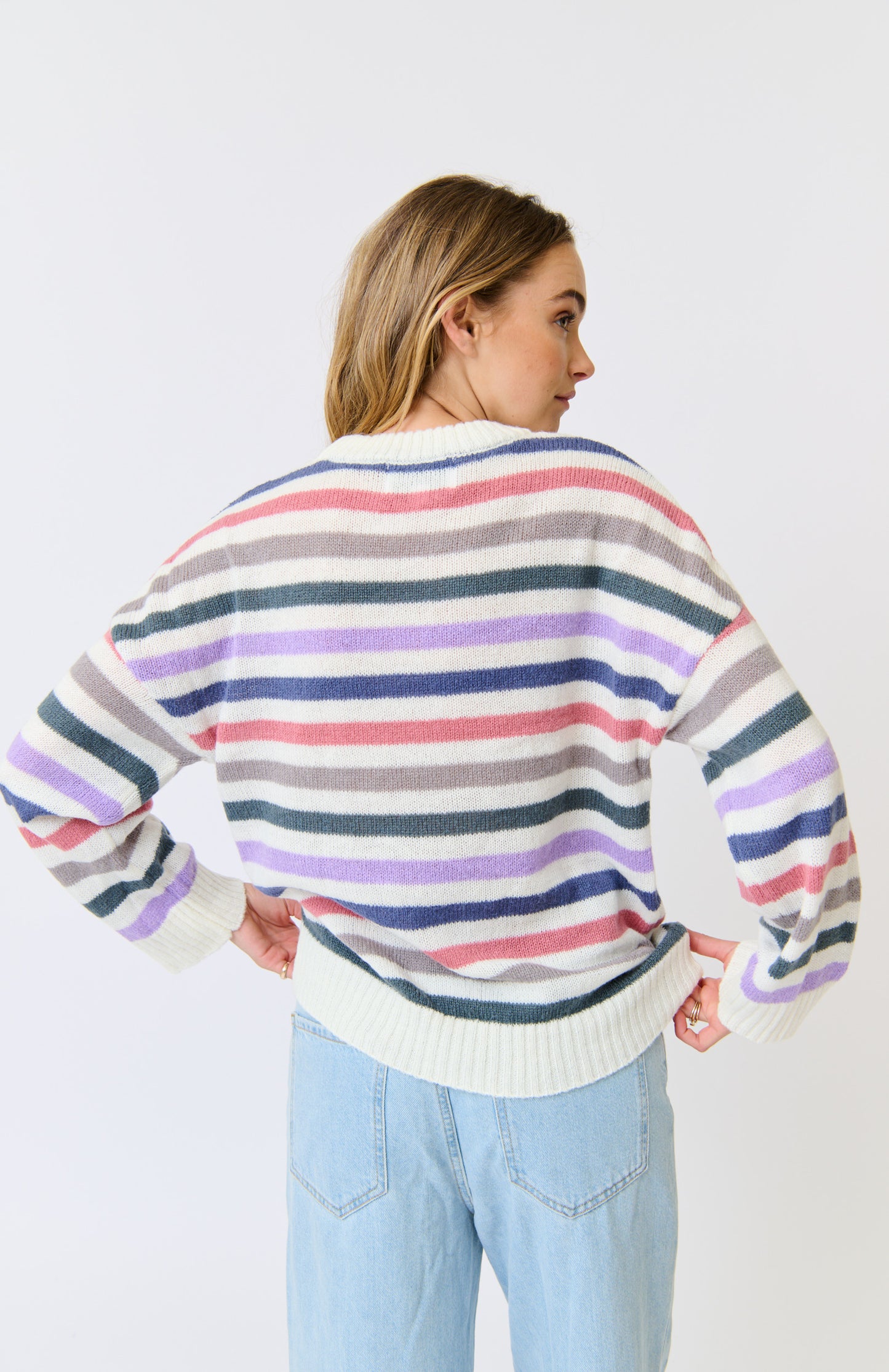 Lola Stripe Knit - Rainbow Mist