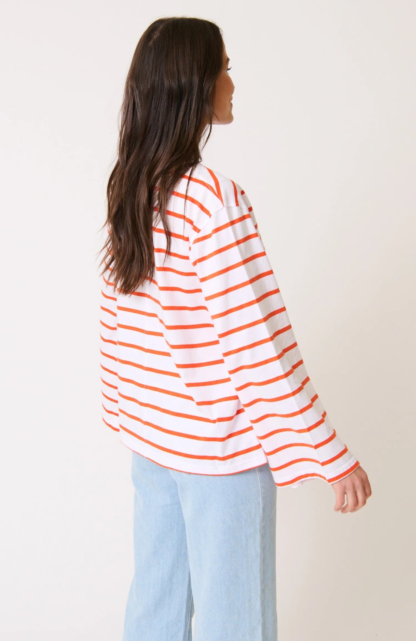 River L/S Top - Mandarin Stripe