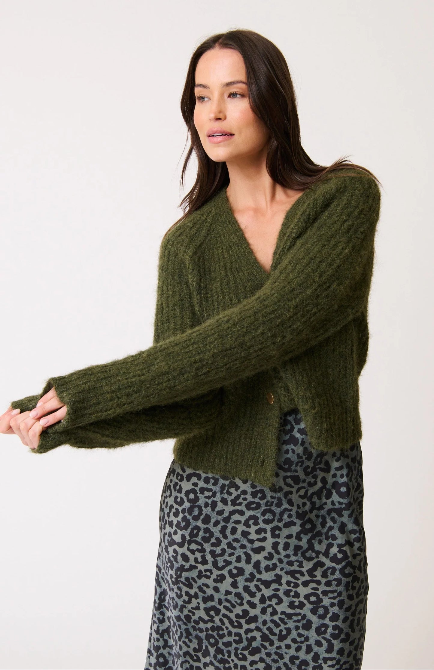 Hazel Knit Cardigan Khaki