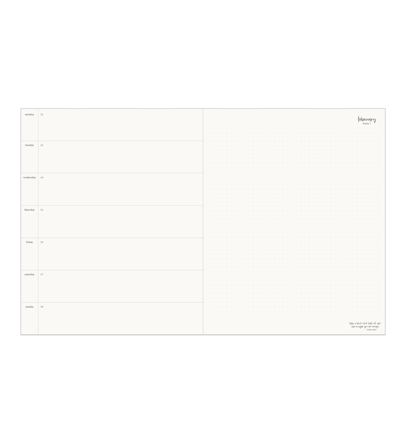 2024 Grande Horizontal Weekly Planner Biscotti