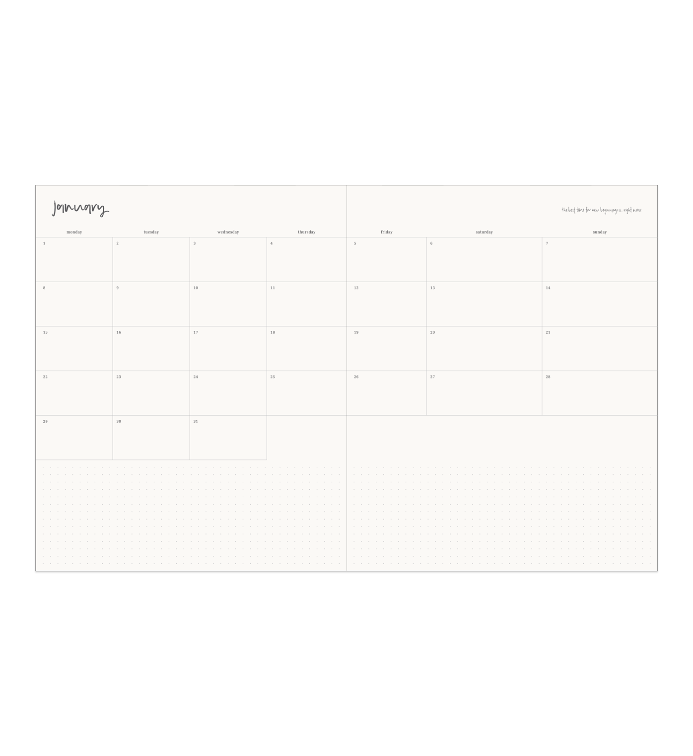 2024 Grande Horizontal Weekly Planner Biscotti