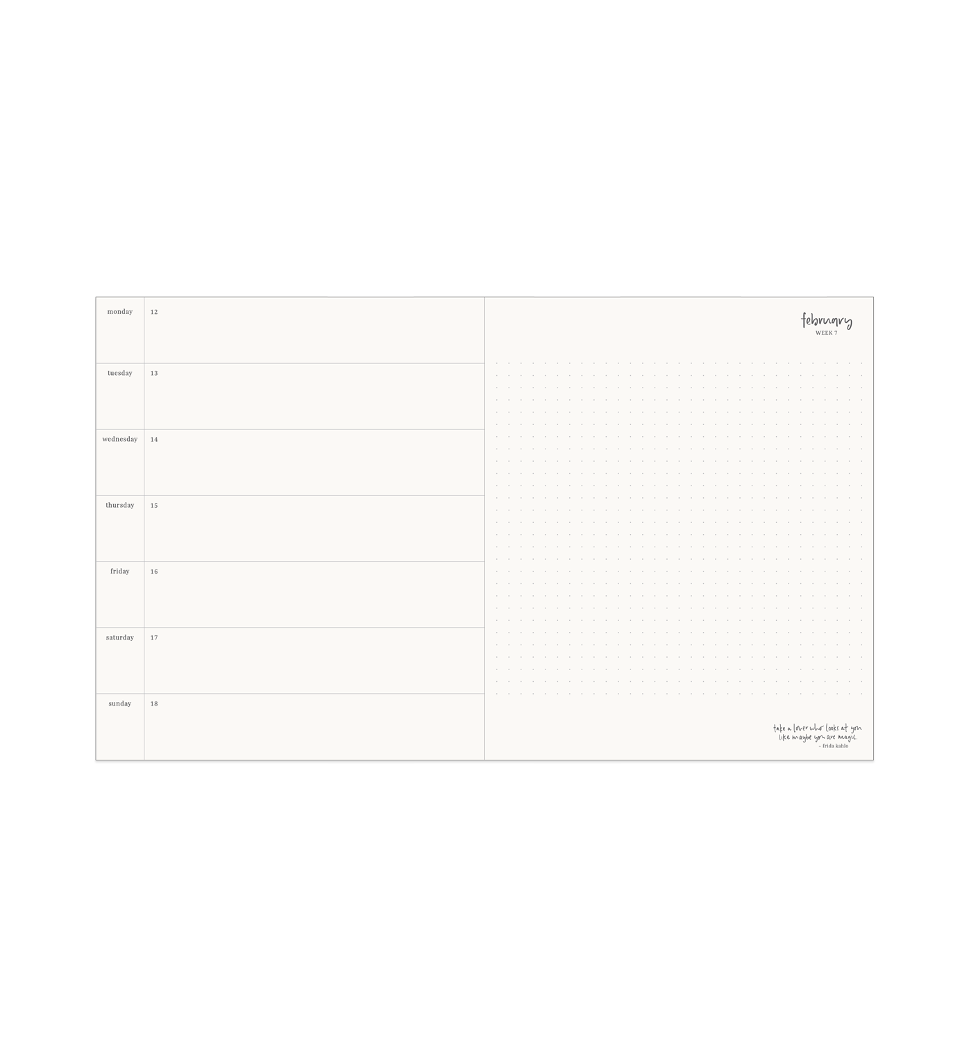 2024 Signature Horizontal Weekly Planner Biscotti
