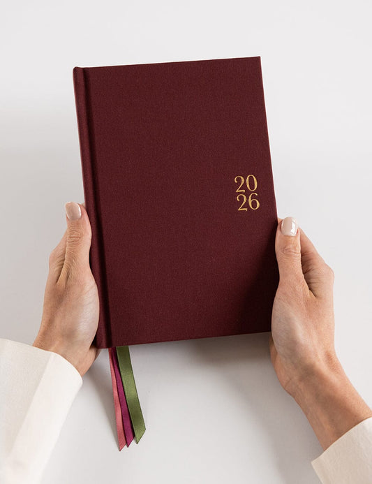 2026 Petite Linen Bound Weekly Planner ~ Mulberry
