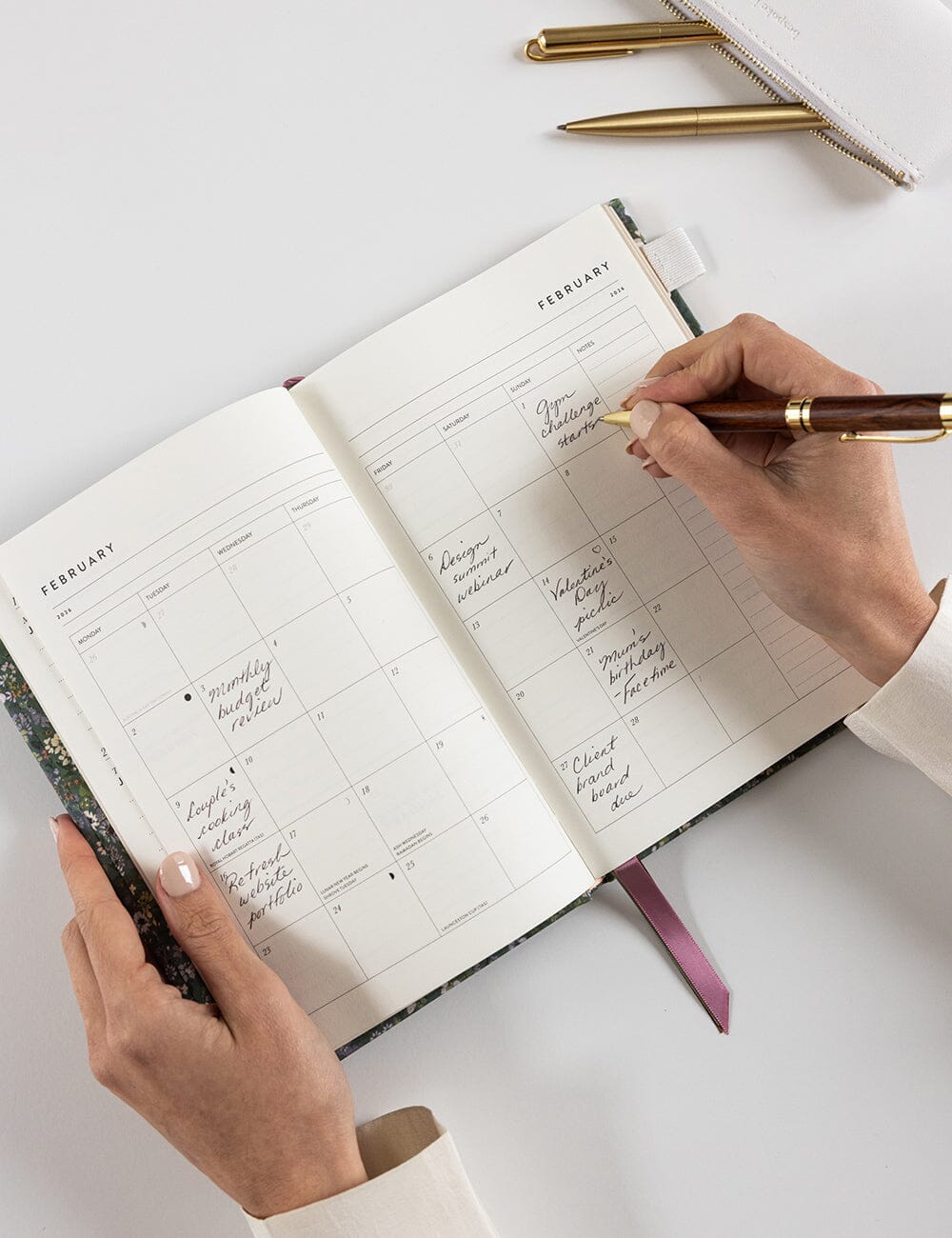 2026 Petite Linen Bound Weekly Planner ~ Summer Perrenials