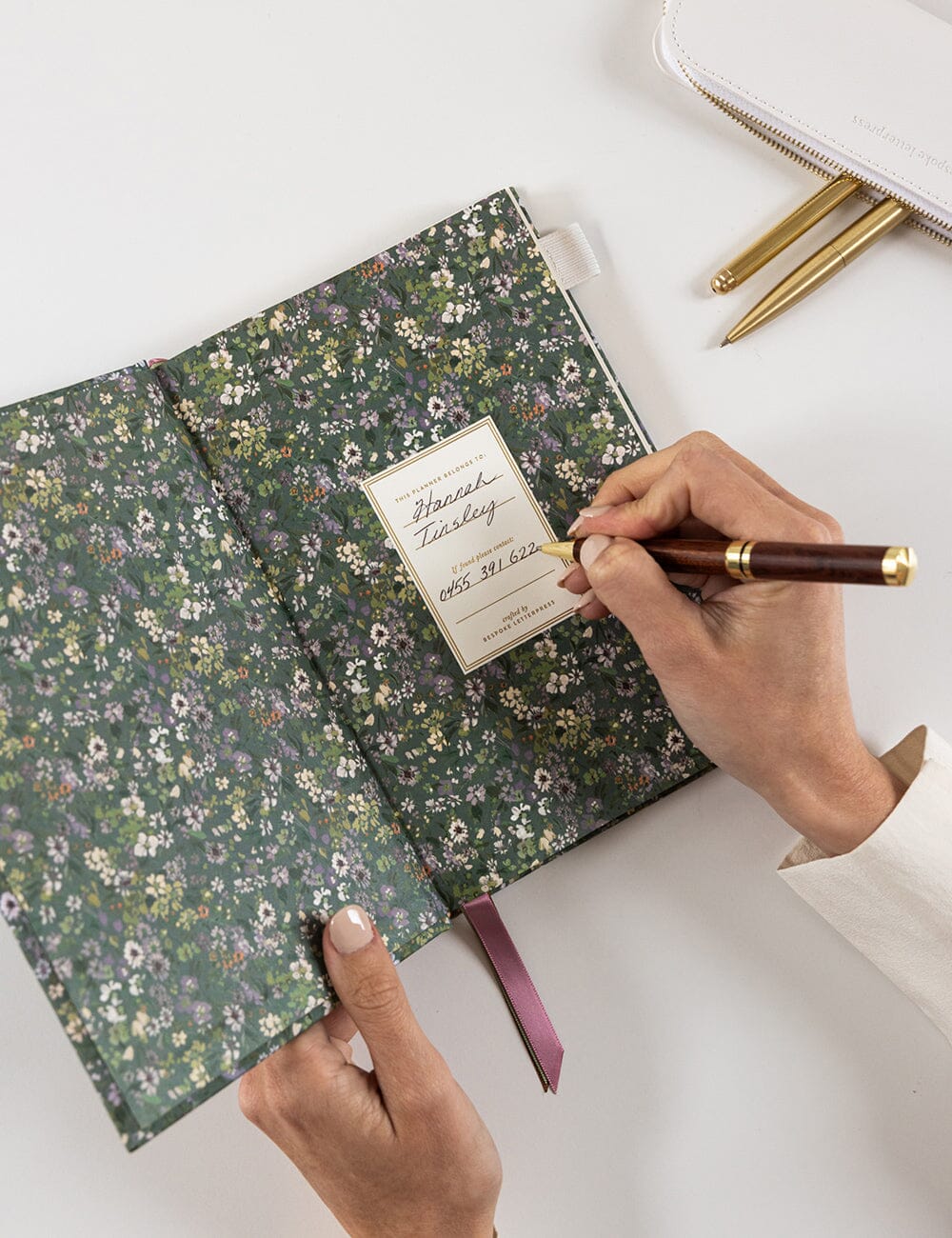2026 Petite Linen Bound Weekly Planner ~ Summer Perrenials