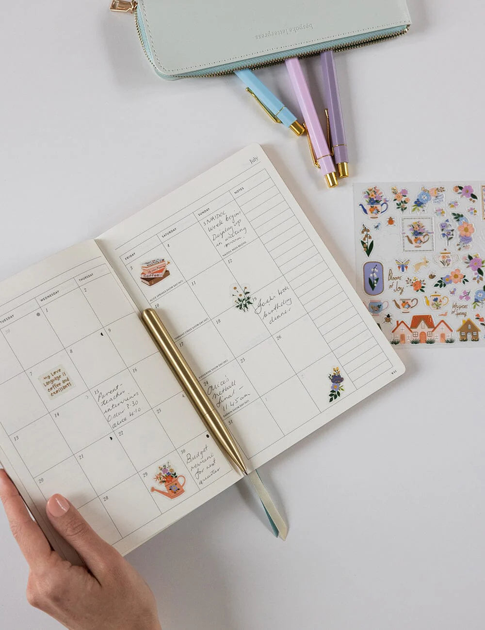2026 Weekly Planner Notebook ~ Ivory Garden