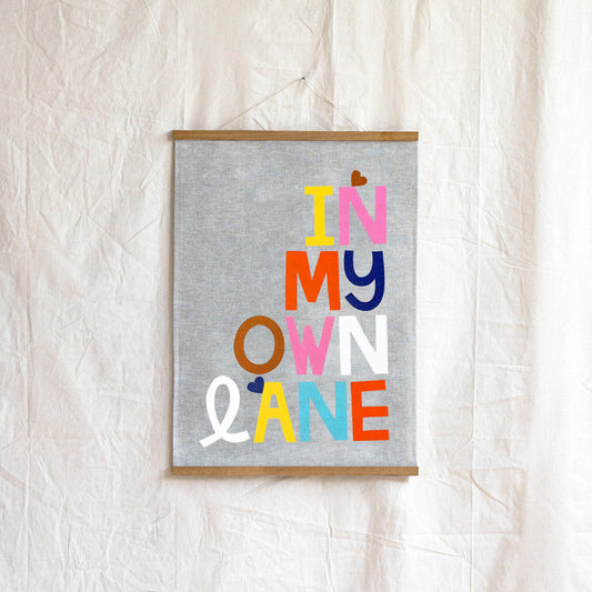 In My Own Lane Linen Art Print