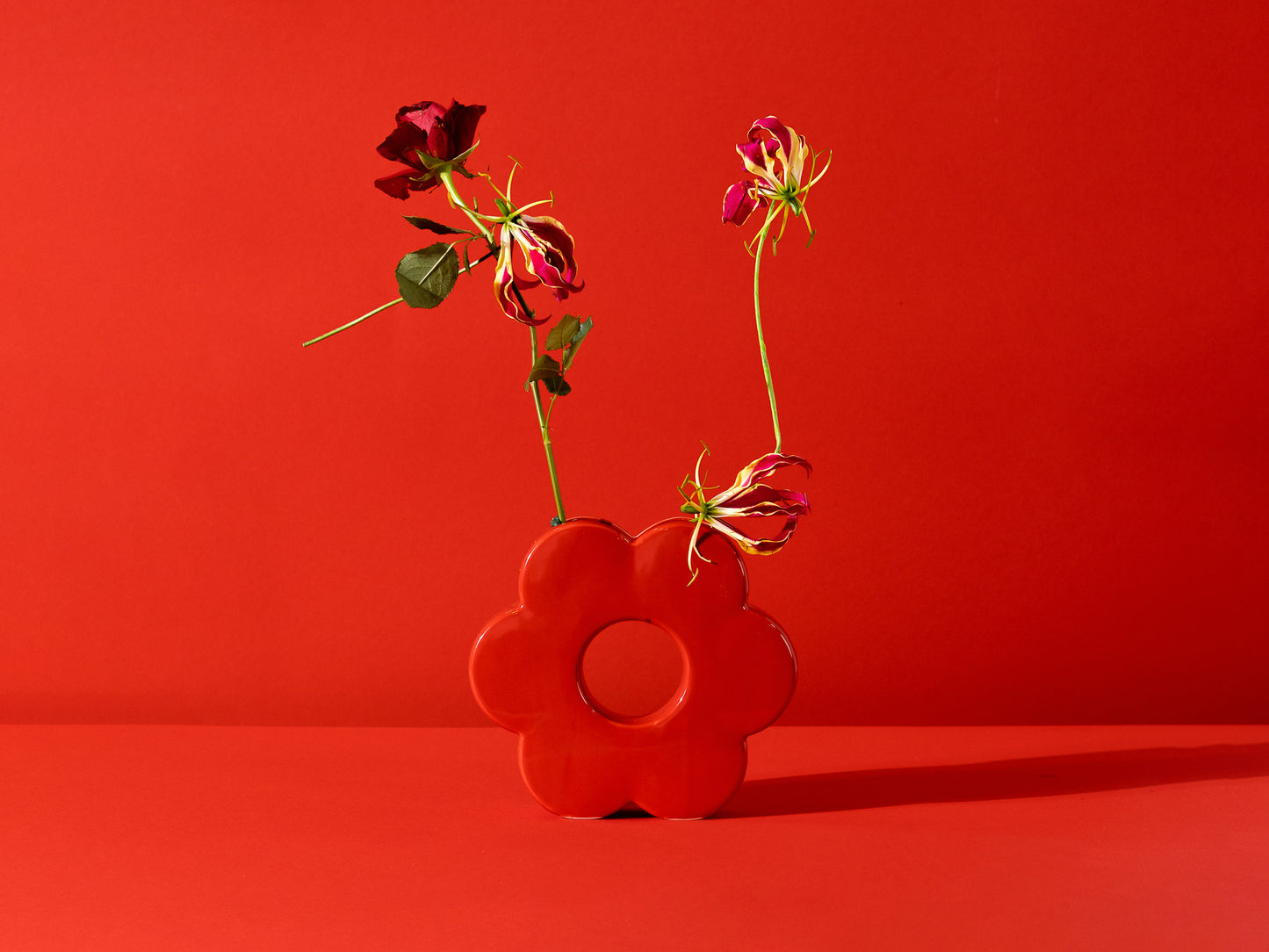 Daisy Vase Red