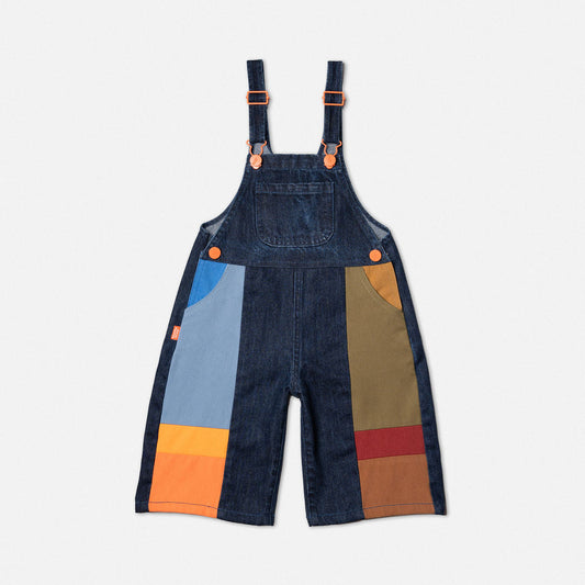 Shorts Overalls Denim Dark Wash
