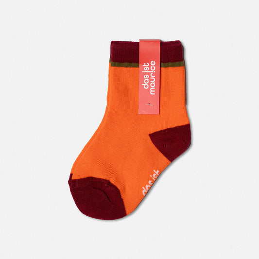 Socks Orange & Maroon