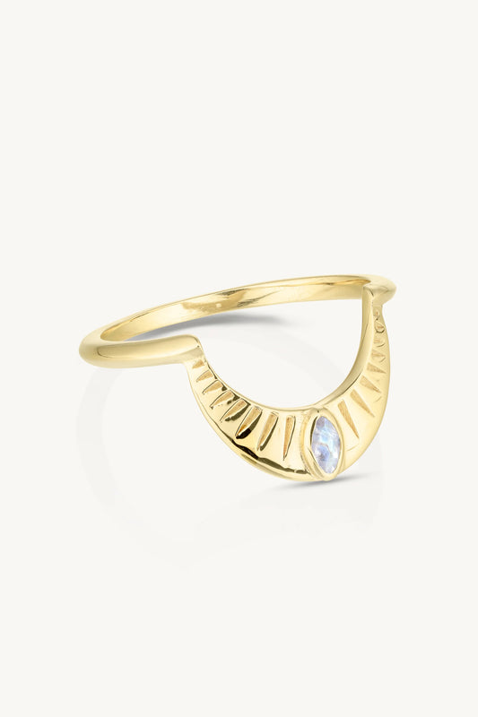 Dawn Gold Moonstone Halo 7/M