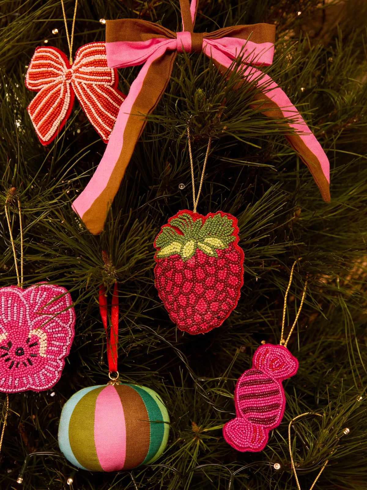 Raspberry Beaded Decoration