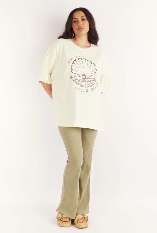 Sophie Flared Pants Olive Ribbed