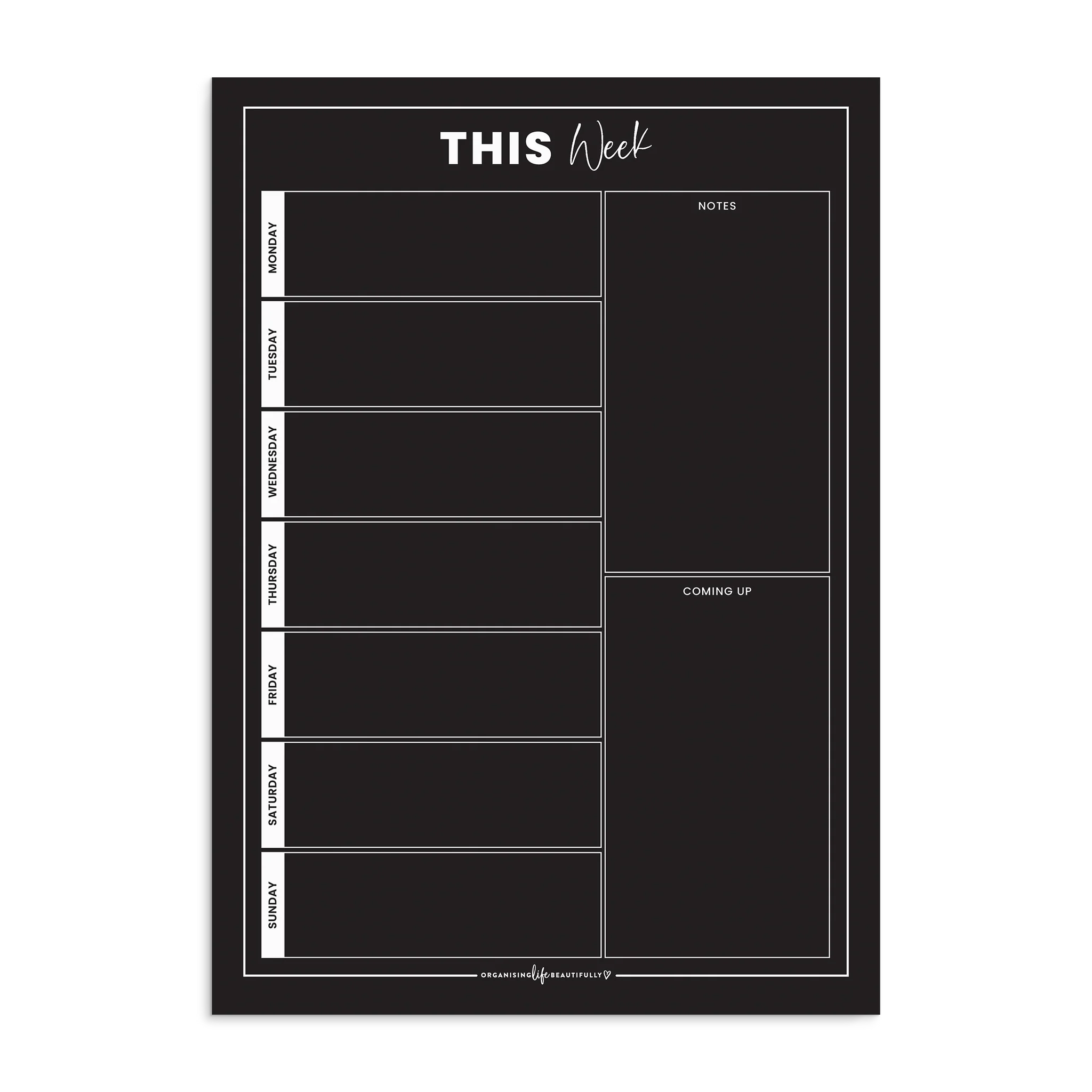 Magnet Weekly Planner List And Notes Black A4 Wander Laze magnet-weekly-planner-list-and-notes-black-a4-wander-laze