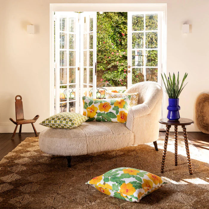 Hibiscus Yellow 60cm Cushion