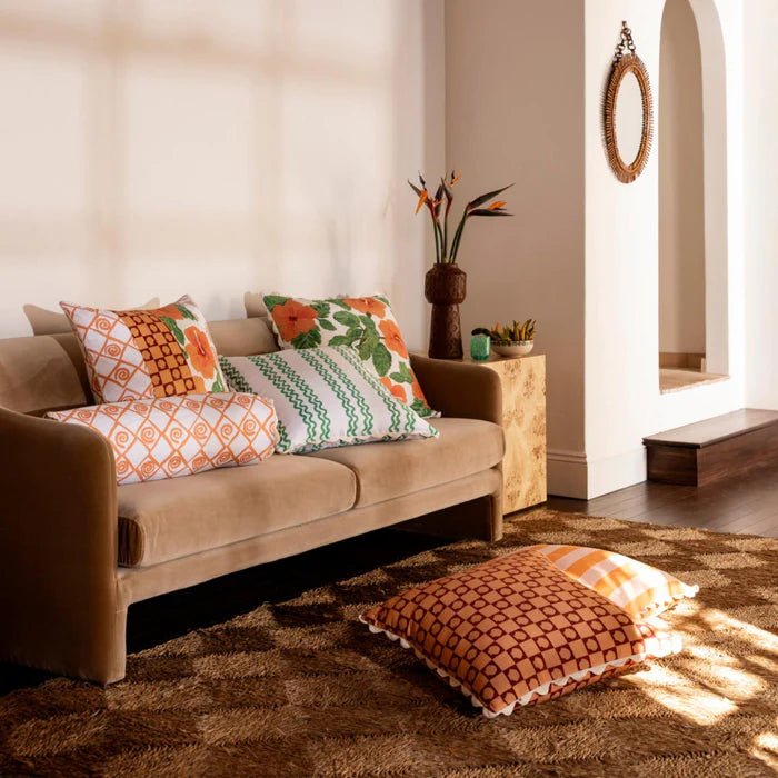 Double Waves Green 60cm Cushion