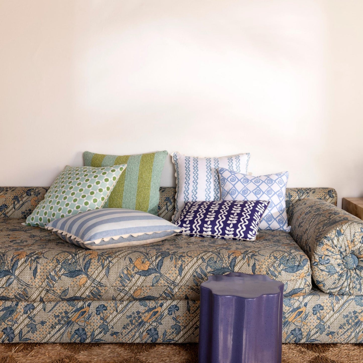 Bold Stripe Blue 60cm Cushion