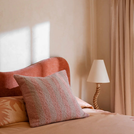Pink Stripe 60cm Boucle Cushion