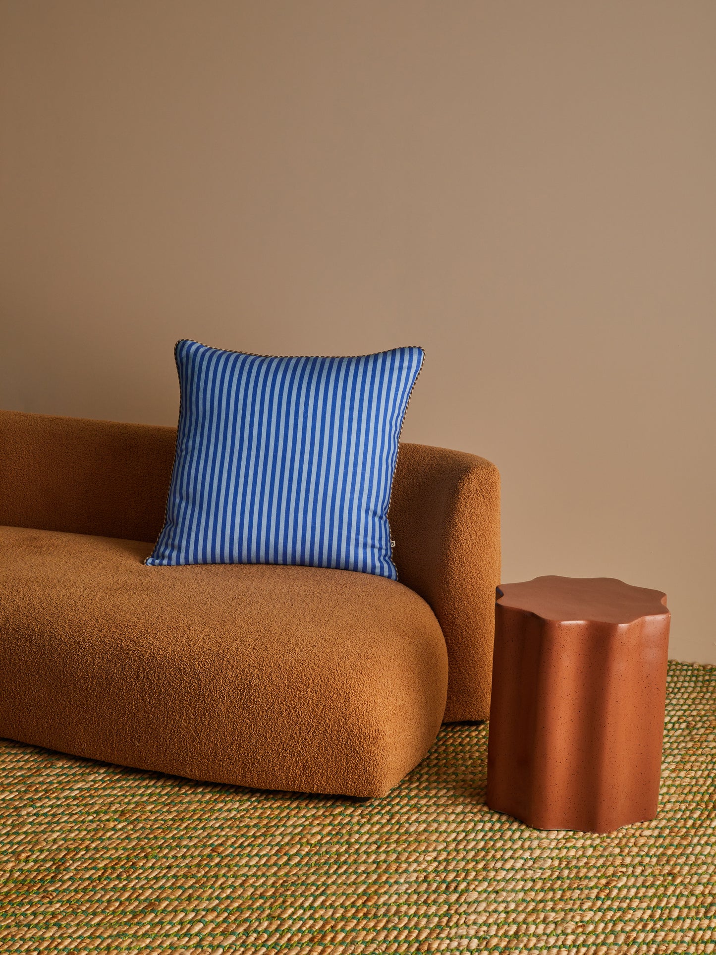 Pinstripe Blue 60cm Cushion